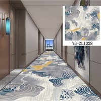 Moquette murale ignifuge de luxe imprimée pour couloir d'hôtel, chambre d'hôtes, sol commercial