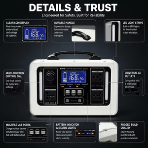 Lithium Portable <b>Power</b> Station Outdoor <b>Solar</b> Backup <b>Generator</b> with <b>Solar</b> for Camping Home Emergency <b>Power</b> - Product Image 6