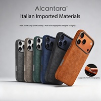 Coque de téléphone en Alcantara italien véritable pour iPhone 17 Pro, découpe laser de précision, aimant puissant, service OEM/ODM