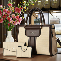 Ensemble de sac à main et portefeuille de luxe 2026 pour femme, en cuir PU, durable, multifonctionnel, à motif géométrique, personnalisable, trois pièces