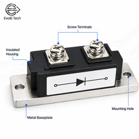 Module de diode haute puissance à large plage et courant élevé 1600V 200A, base métallique isolée, redresseur simple à faible perte en tension directe, type à vis