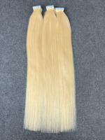 Cheveux humains vierges bruts de qualité 12A, 100% naturels, vietnamiens # Extensions de cheveux blondes 613 lisses comme des baguettes, à coller avec du ruban adhésif