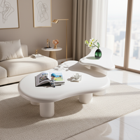 Table basse moderne en nuage, style blanc, salon, luxe, nordique, lumière créative, design en bois, rangement, facile à nettoyer, excellente