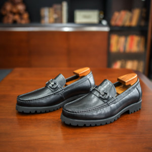Zapatos de cuero para hombre, informales de negocios, de cuero genuino, con suela gruesa, mocasines que aumentan la altura, cómodos, duraderos y elegantes. - Product Image 2