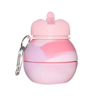 Bouteilles d'eau réutilisables de 19oz en silicone pliables mignonnes de style glace pour enfants pour le sport, la salle de sport et les voyages