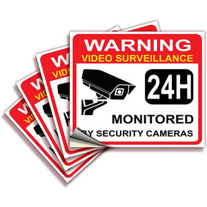 Видеонаблюдение наклейка предупреждение видеонаблюдение 24 часа контролируется камерой безопасности наклейки <span class=keywords><strong>CCTV</strong></span> предупреждающий знак - Product Image 6