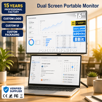 Monitor Portátil SIBOLAN de 16 Pulgadas 2560x1600 WQXGA Ultra Delgado IPS con Altavoz Integrado USB-C HDR Cuidado de la Vista para Laptop PC Mac Teléfono PS5