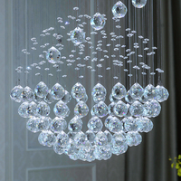 Lustre suspendu en cristal de luxe moderne Loft Duplex Escalier Lustre à cordon suspendu