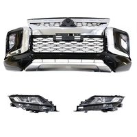 Accessoires de voiture de levage de visage avant pare-chocs avant lampe frontale de bas niveau pour 2015 Triton L200 mise à niveau vers 2019 Triton L200 Kit de carrosserie