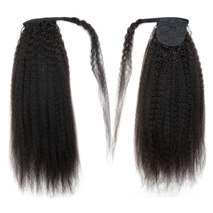Cola de caballo al por mayor Clip en extensión Cuerpo recto Rizado Cordón recto Envoltura alrededor de cola de caballo de cabello humano - Product Image 2