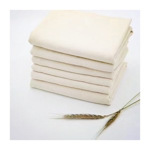 Tela de algodón 100% orgánico natural, color blanco, alta calidad - Product Image 2