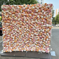 Nouvelle conception de panneau mural en fleurs blanches, roses, oranges, pivoines pour la décoration de mariage