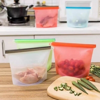 Herbruikbare Eco-Vriendelijke Lekvrije Ritssluiting Siliconen Voedselopbergzak Snackzak Voor Sandwich Vloeibaar Lunchfruit