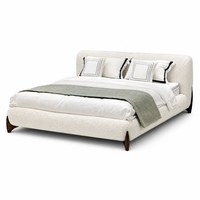 Lit Double Confortable en Tissu, Style Italien Moderne et Minimaliste, Personnalisé, Prix Usine, Idéal pour Villa, Mariage, Hôtel
