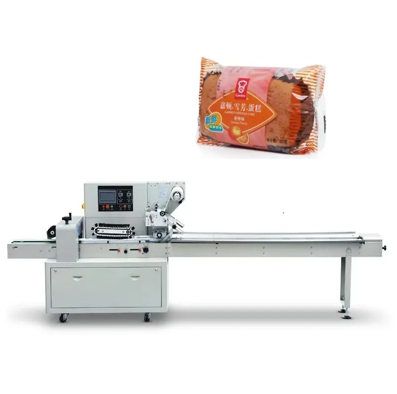 Automatic Cake Biscuit Egg Roll Tray Packing Machine With Ce Approval Automatic Small Cookies Flow Packing Packaging Machine