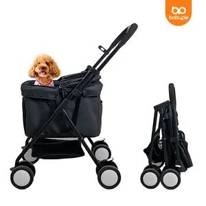 Waterproof 600d oxford dog stroller folding pet stroller cart portable pet transport carrier with 4 wheels