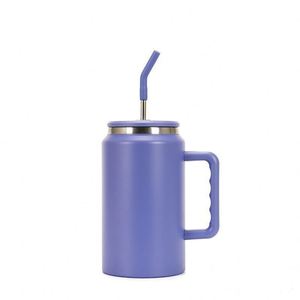 50oz 304 Stainless Steel Double-Walled 50oz Insulated <b>Cup</b>, <b>Large</b> Capacity Creative Car Tumbler <b>Cup</b> Mug with Handle and Straw - Product Image 5