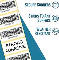 Étiquettes adhésives thermiques imperméables réutilisables, rouleau de 2000 étiquettes, 50 x 25 mm, découpées, autocollantes, pour codes-barres, emballage