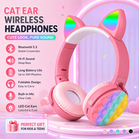 Headphone Anak Nirkabel Tonghan Desain Telinga Kucing Warna Pink IPX3 Tahan Air Chipset JL Audiophile DJ Ponsel APT-X Olahraga