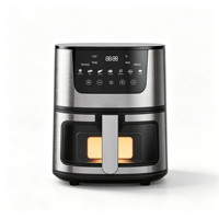 Friteuse à air chaud 7L grande capacité avec fenêtre de visualisation, commande tactile numérique et cuisson saine sans huile – Meilleure vente