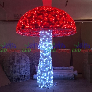 ประติมากรรมเห็ดไฟประดับคริสต์มาสขนาดใหญ่พิเศษ 3 มิติ แบบโครงลวด สำหรับตกแต่งสวนสัตว์เชิงพาณิชย์ - Product Image 4