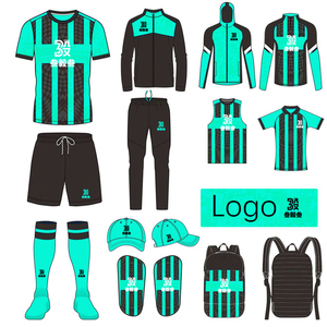 Ensemble de tenue de football personnalisée OEM, uniforme de football, t-shirt, kit complet d'équipe, haute qualité, transfert thermique, respirant, col en V, short de football - Product Image 1