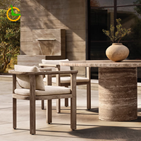 Meubles d'extérieur en teck, table et chaises de villa, chaises de salle à manger d'hôtel, table en teck d'extérieur, table et chaises de jardin