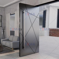Porte d'entrée de luxe NFRC AS-2047 TOMA Moder, porte pivotante de luxe, porte intérieure avec cadre