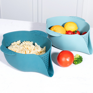 Panier égouttoir multifonctionnel en silicone pour laver les fruits et légumes, bol passoire, compatible congélateur, lave-vaisselle et four - Product Image 1