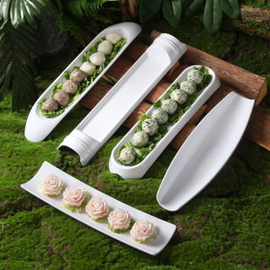 Rectangular White <b>Melamine</b> <b>Plate</b> For Meatball Shrimp Paste Serving Party Hotel Use - Product Image 1