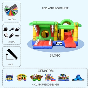 บ้านลมเป่าลมขนาดเล็กสำหรับเด็ก ทำจาก PVC สีเขียว ลายการ์ตูน - Product Image 5