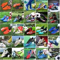 Özel profesyonel çocuk erkek futbol ayakkabıları TF/FG futbol kramponları yüksek ayak bileği adam yetişkin futbol Futsal Cleats eğitim spor ayakkabı