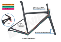 Cadre de vélo de route en carbone 700c avec guidon intégré, cadre de vélo de route avec support UDH intégré au cadre, vélo de route en carbone