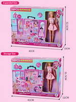 Armoire de poupée de 30 cm pour habillage, ensemble cadeau d'anniversaire tendance, jouet de jeu d'imitation pour filles, certifié CE EN71 REACH, emballage personnalisé OEM