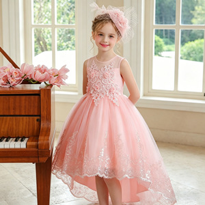 Childrens Flower Girl Dress White A-Line Lace Embroidered Tutu Sleeveless Sweetheart Neckline For Wedding Party Performance - Product Image 2