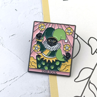 Accesorios de Metal de la Serie Tarot: Lindos Insignias Metálicas con Diseño de Gato, Payaso, Calavera y Animal, para Joyería y Regalo Creativo