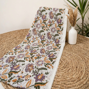 Tela de Algodón Ligera con Estampado Artesanal Indio al por Mayor |   Tela Estampada con Motivos Florales y Botánicos para Vestidos, Decoración del Hogar, Niñas/Niños - Product Image 1
