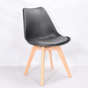 Wholesale China Cheap Big Discount Plastic Fancy Cafe Tulip White Grey Black PP Chairs With Wooden Legs