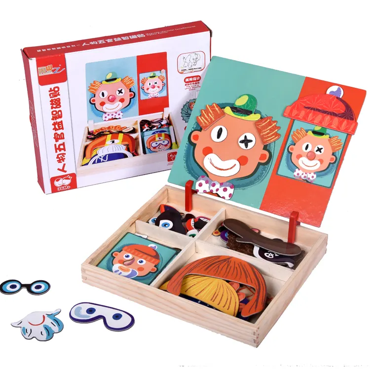 Puzzle magnétique Jouet en bois Puzzles en bois pour enfants Jouets éducatifs d'apprentissage précoce