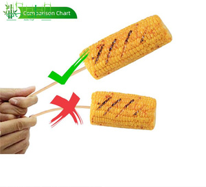 Biểu Tượng Tùy Chỉnh 20-25Cm Tre Phẳng Xiên Dùng Một Lần BBQ Công Cụ Cho Trái Cây Đảng Đóng Gói Trong Túi - Product Image 5