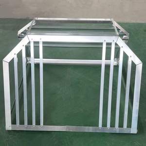 Heavy-Duty Large Aluminum Pet <b>Crate</b> with Divider Panel & Dual Compartment for Secure Vehicle Travel & Pet Transportation - Product Image 1