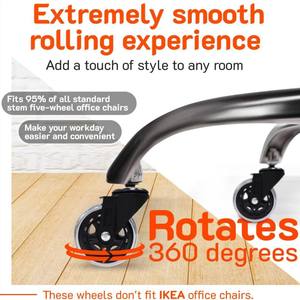 <span class=keywords><strong>Ruedas</strong></span> giratorias de PU y plástico de repuesto de 3 pulgadas para servicio pesado para <span class=keywords><strong>silla</strong></span> de escritorio de oficina y juegos para todos los pisos y alfombras - Product Image 4