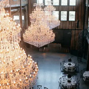 Candelabro de cristal grande para decoración de bodas, candelabro de cristal de lujo para Maria Theresa