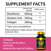 Capsules de glutathion végétaliennes à marque privée OEM/ODM, blanchiment de la peau, amélioration de l'immunité, complément alimentaire de qualité alimentaire pour adultes