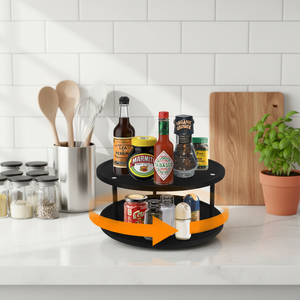 Organizador Giratorio de Especias de <span class=keywords><strong>360</strong></span> Grados, de 2 Niveles, Soporte Giratorio de Metal para Especias, para la <span class=keywords><strong>Encimera</strong></span> de la <span class=keywords><strong>Cocina</strong></span> - Product Image 1