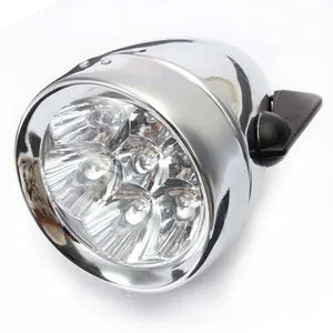 LED Bike Light Vintage Bicycle Front Light Classic Cycling Safety Lamp Black Silver Headlight Bicycle Accessories