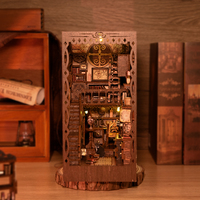 KNOWME IIECREATE Kit de meubles miniatures en bois et plastique, jouet éducatif DIY, puzzle 3D, coin lecture, mini maison de poupée