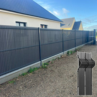 Paneles Decorativos Verticales 3D de PVC Rígido para Cercas, Pantalla de Privacidad para Cercas de Jardín de 2.5M