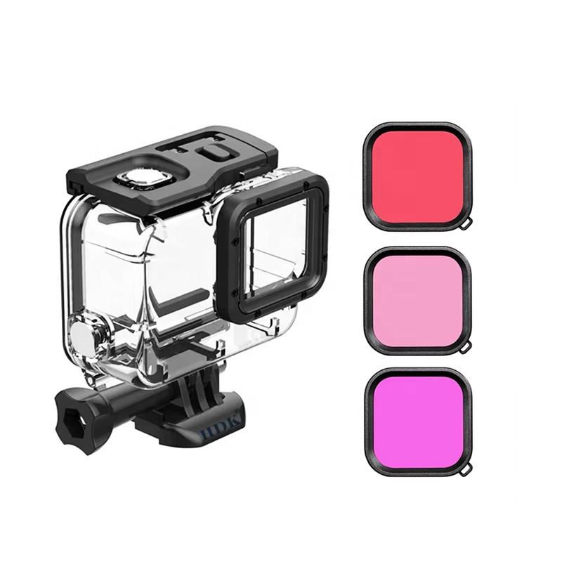HONGDAK GoPro Accessories Waterproof case Red Pink Purple Dive Camera Lens Nd Filters Camera Filters 3-Pack for GoPro Hero5