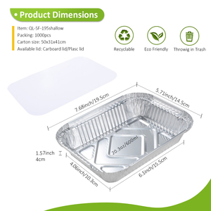 Conteneurs en <span class=keywords><strong>aluminium</strong></span> sur mesure, OEM/ODM bienvenus, recyclables, boîte à lunch en <span class=keywords><strong>aluminium</strong></span> de 600 ml, qualité <span class=keywords><strong>alimentaire</strong></span>, sans revêtement - Product Image 2